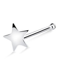 Star Silver Bone Nose Stud NSKD-731L 